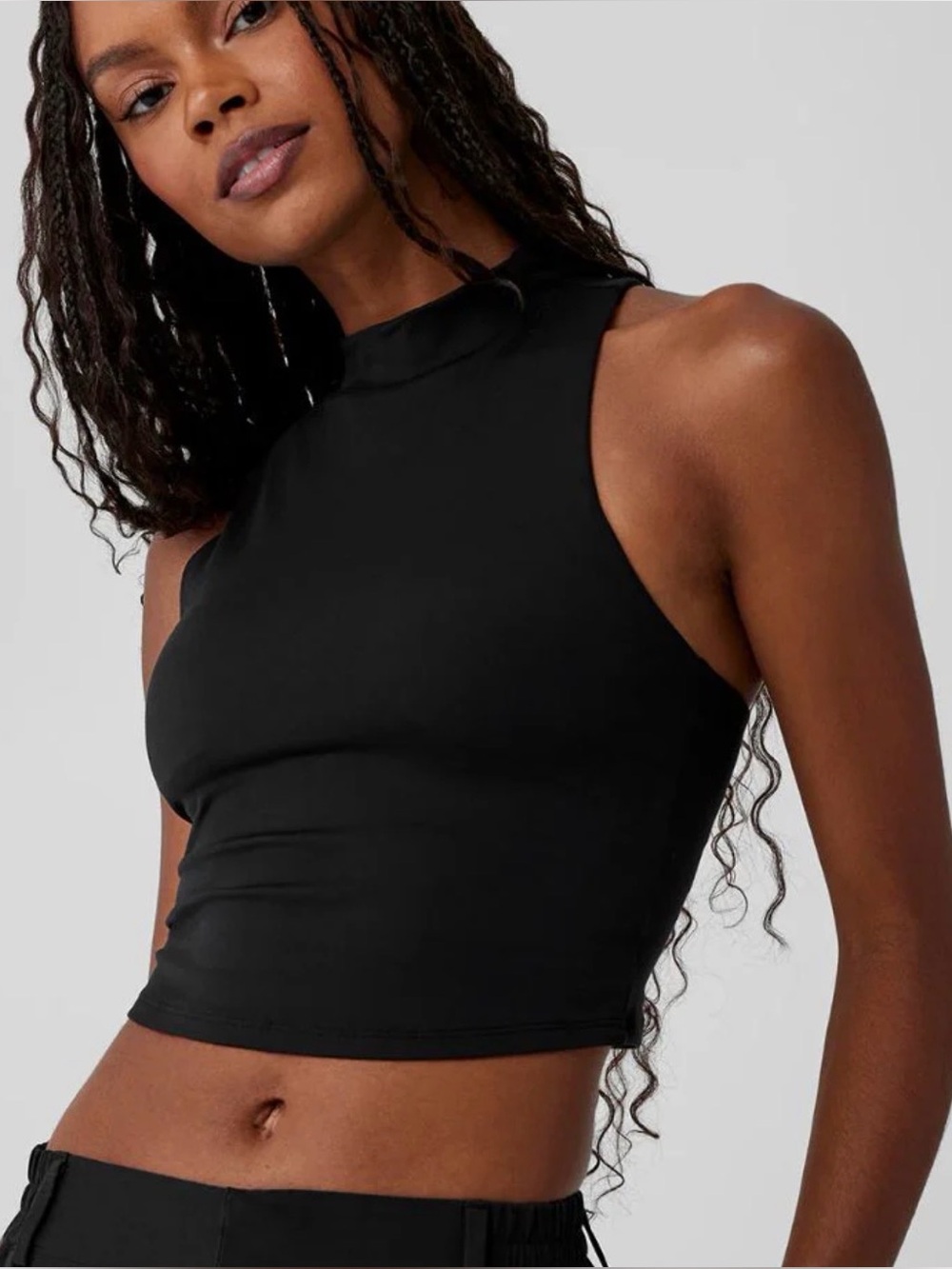 Alo Yoga Alosoftt High Neck Halter Black Athletic Tank XS